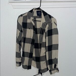 American Eagle Outfitters Black and Cream Lightweight Shirt Jacket